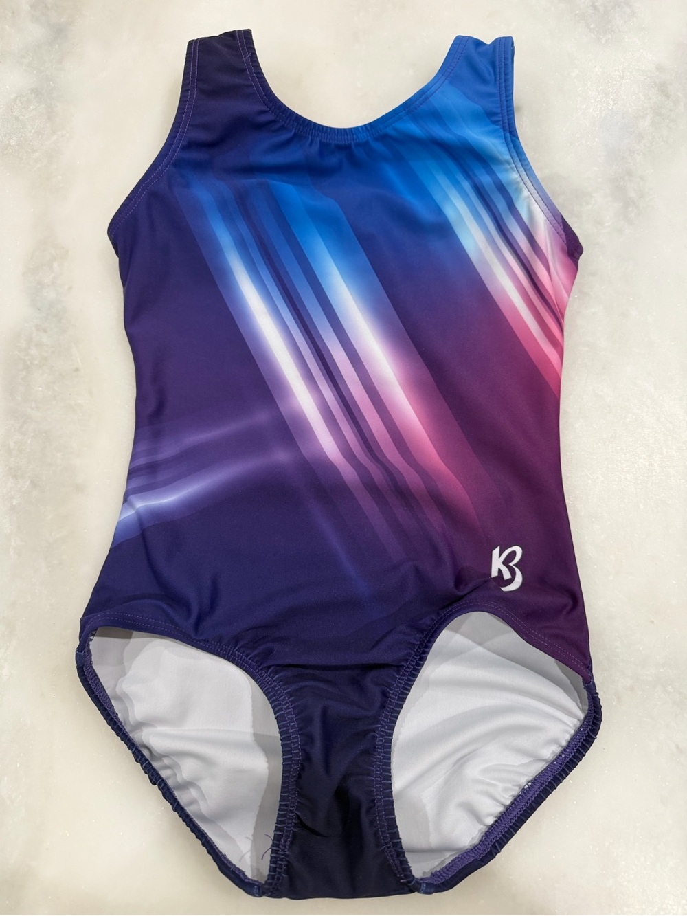 KB Gymnastics Leotard Youth Medium Purple Blue Pink Like New